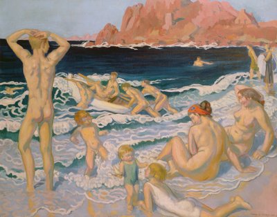 Strandszene mit einem Boot von Maurice Denis